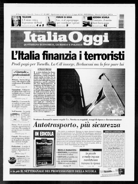 Italia oggi : quotidiano di economia finanza e politica